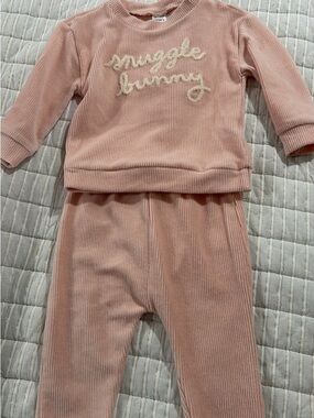 Carter's Pink Corduroy 'Snuggle Bunny' Matching Set